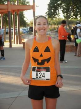 I ran as a pumpkin. Because Halloween.
